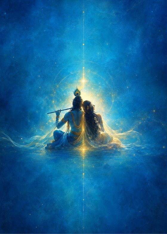 Front cover of the upcoming Radhe-Krishna Akashic deck