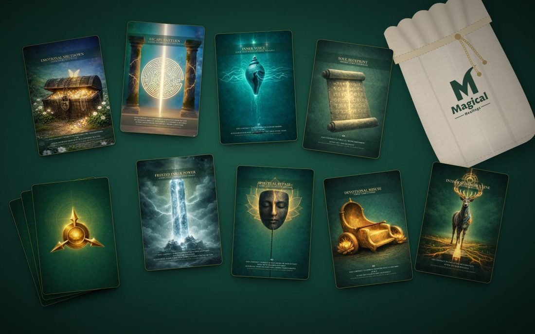Divine Masculine Akashic Tarot cards laid out