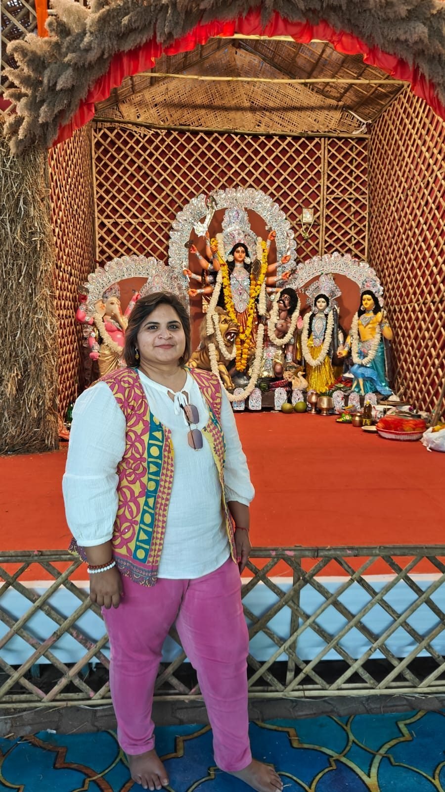 Neha Singla at a festival pandal